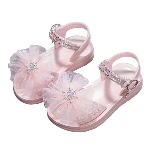 Image of Generisch Kids 32 Glitter Mesh Flower Design Adjustable Straps Comfortable Casual Party Shoes for Toddlers Thermal Boots Hunting Boots, red, 11.5 UK Child