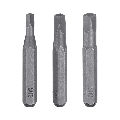 Image of sourcing map 3pcs SQ0 SQ1 SQ2 Square Screwdriver Bit Set 5/32" Hex Shank 28mm Length S2 Steel Magnetic 4 Point Head Hex Screw Driver Bits for Electric Manual Screwdrivers Precision Repair