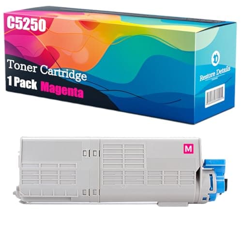 Image of High Yield C5250 42127457 42127456 42127455 42127454 Toner Cartridge Compatible for OKI C5250 C5540 Printer, Unleash High-Definition Printing, Achieving 5000 Pages (Magenta)