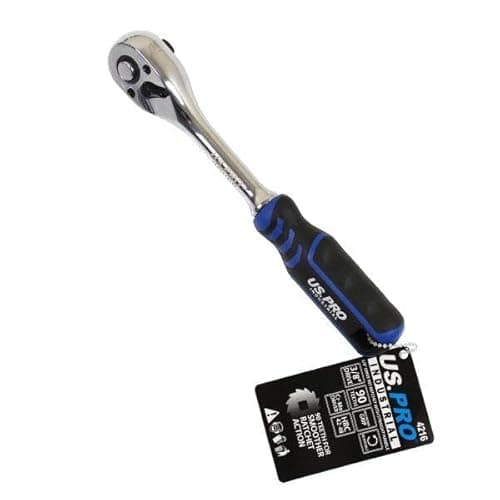 Image of US PRO INDUSTRIAL 3/8" DR 90T Ratchet with Straight Handle with Grip 4216