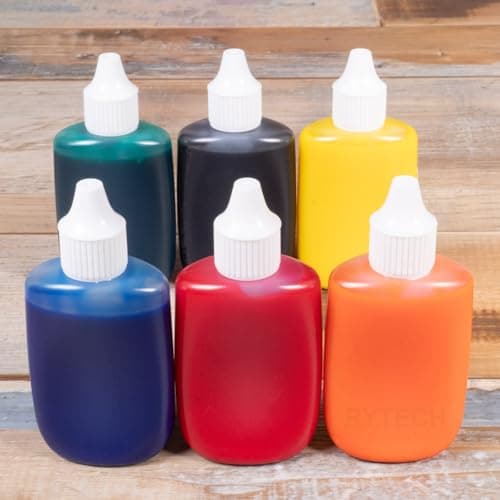Image of Rytech 6 x 25ml Assorted Colours Marbling Ink Set in Dropper Bottles, Marbled Patterns, School Supplies, Art and Crafts Projects, Children's Craft Projects, Ideal for Kids (Standard)