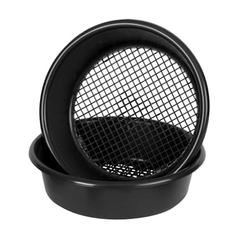 Image of Wham Large Plastic Round Garden Sieve Riddle Riddler Soil Sifter Mesh Gardening Tool - Black