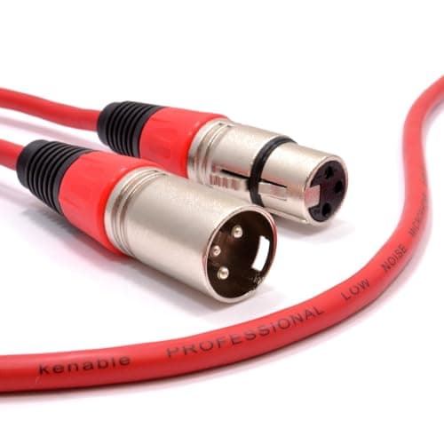 Image of kenable XLR Microphone Lead Male to Female Audio Cable Red 5m