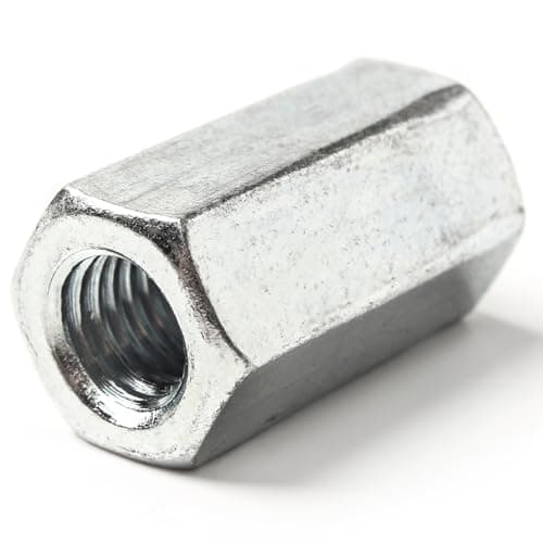 Image of M10 (10mm x 30mm) Zinc Plated Steel Coupling Nuts Threaded Rod Connectors Bar Hexagon Connector Nut Metric DIN 6334 (Pack of 4) H08E