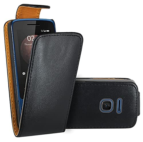 Image of WenTian Nokia 225 4G (2020) Case, CaseExpert® Black Premium Leather Flip Book Case Cover For Nokia 225 4G (2020)