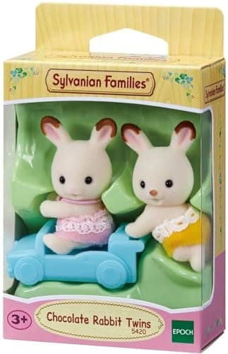 Image of Sylvanian Families Chocolate Rabbit Twins Set - dollhouse playset 5420