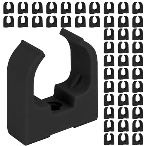 Image of Boltza® Saddle Cable Clips for 16mm Conduit – Black or White – Screw Mount – Pack of 10 or 50 (50, Black)