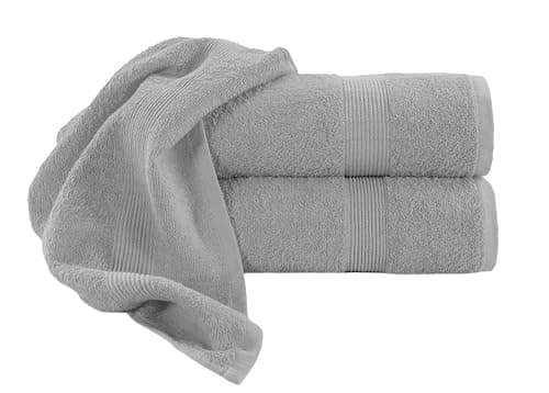 Image of Diamond Tex Extra Large Bath Sheet - 100% Egyptian Cotton Ring Spun Bath Sheets Towels - Super Soft Highly Absorbent 600 GSM Quick Dry Bath Sheet (Silver, Pack of 2, 100 x 200 cm)