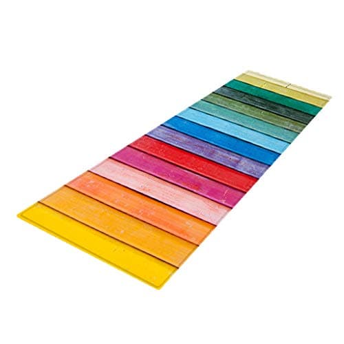 Image of Easnea Rustic Stripe Non Woven Area Rug Door Mat Machine Washable Floor Runner Rug - Rainbow(40x120cm)