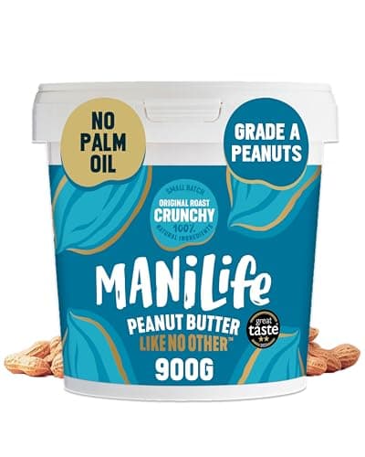 Image of ManiLife Original Roast Crunchy Natural Peanut Butter 900g | High Protein, No Palm Oil & No Added Sugar | Made from Single Origin Argentine Grade A Peanuts (packaging may vary)