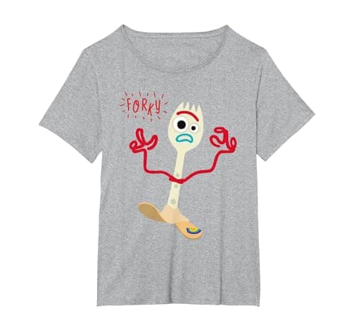 Image of Toy Story 4 Forky T-Shirt, Women's Plus, Heather Grey, 1X