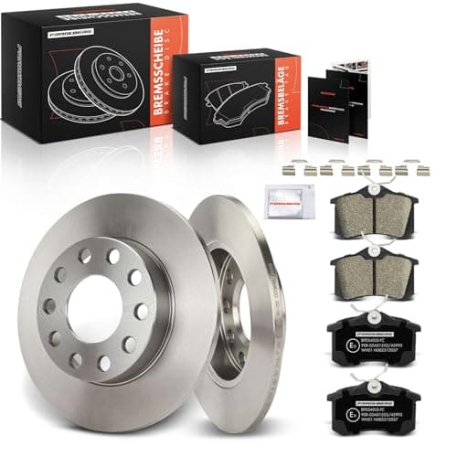 Image of Frankberg Brake Kit incl. 2x Brake Disc + 4x Brake Pad Rear Compatible with A4 8E2 A4 Avant 8E5 Exeo ST 3R5 A4 Avant 8ED Replace# 1J0698451C, 1J0698451B