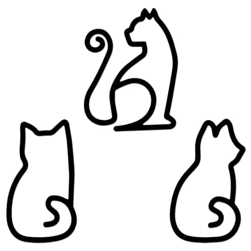 Image of MUNORIAY 3Pcs Metal Cat Wall Art Decor,Black Wall Art Abstract Metal Drawing Cat Hanging, Minimalist Cat Silhouette Wall Hanging Ornament for Garden Home Bar Living Room Bedroom Kitchen Hotel Decor