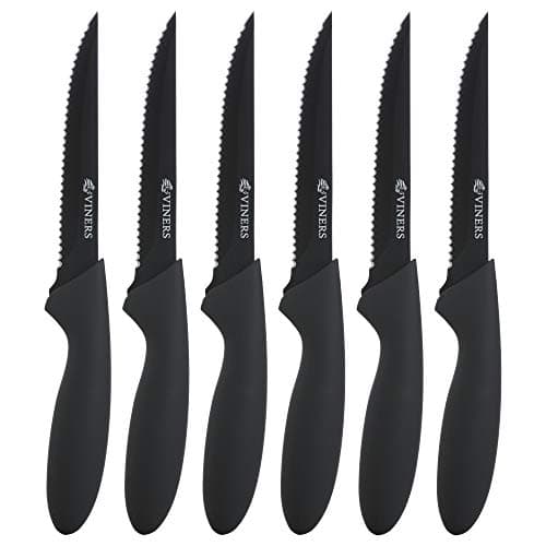 Image of Viners Everyday 6 Piece Black Stainless Steel Steak Knives