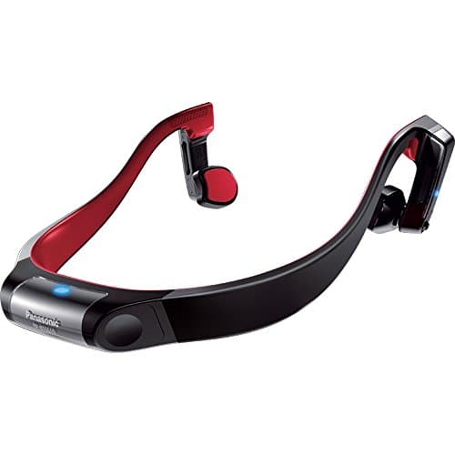 Image of Panasonic RP-BTGS10-K Premium Bluetooth Wireless Water-Resistant Open-Ear Headphones, Black/Red