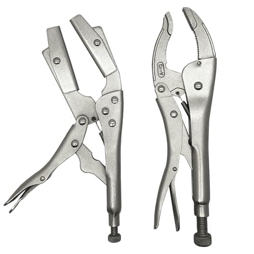Image of GOSWIFT 10" Locking Plier Set, Radiator Hose Pinch-Off Clamp Plier & Curved Jaw Locking Plier, Cr-V Steel