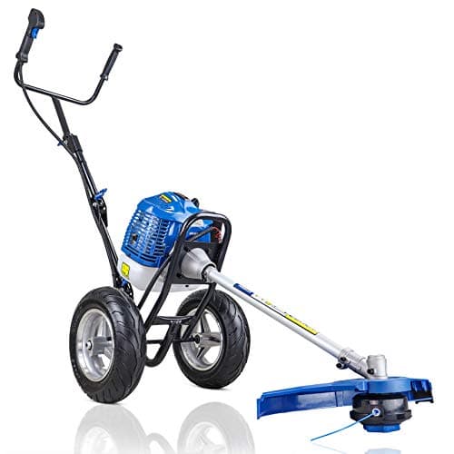 Image of Hyundai 17"/43cm 52cc Petrol Wheeled Grass Trimmer, Compact and Portable with Foldable handles, 1200ml fuel tank, 3 Year Warranty