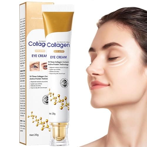 Image of Collagen Eye Cream for Dark Circles and Puffy Eyes, Instant Tightener Brighten Anti Aging Under Eye Repair Cream, Hydrating Brightening Moisturiser Eye Bags Remover Wrinkle Filler Serum(20g)