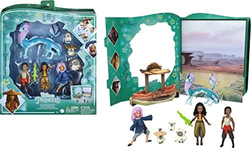 Image of Disney Princess Disney Toys, Raya and the Last Dragon Story Pack with 7 Characters, Small Dolls, Figures and Accessories Inspired by Disney Movies, Gifts for Kids, HLX24