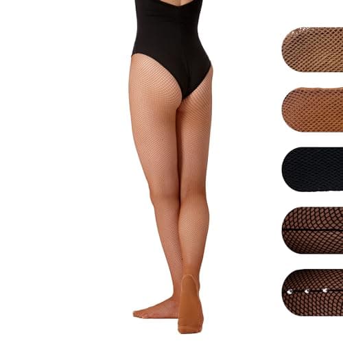 Image of Silky Dance Professional Fishnet Dance Tights Latin Dance Tights - Large - Toffee