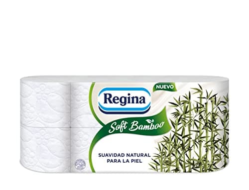 Image of Regina Soft Bamboo Toilet Paper, 8 Rolls, 3 Layers, 160 Sheets, Natural Softness for Your Skin, Bamboo Fibre Toilet Paper, Paper Packaging, FSC Certified