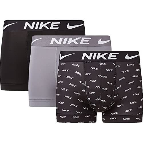 Image of NIKE Mens Dri-fit Esmicro Trunks, Nike Logo Print/Cool Grey/Black, M EU