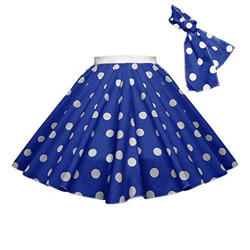 Image of Children's Polka Dot Skirt Rock n Roll 50's/ 60's Style (1-3 yrs (18" Waist), Navy Blue & White spot)