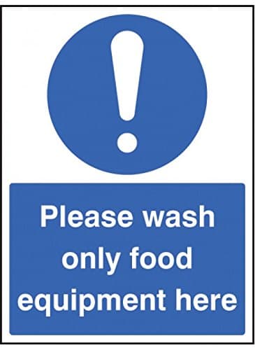 Image of Caledonia Signs 25601K Wash Only Food Equipment Sign, Self Adhesive Vinyl, 400 mm x 300 mm