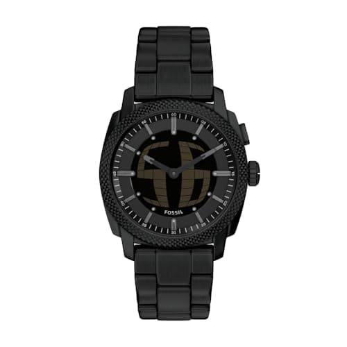 Image of Fossil Machine Watch for Men, 41mm Ana-Digi Bigtic Movement with Stainless Steel or Leather Strap,Black and Brown