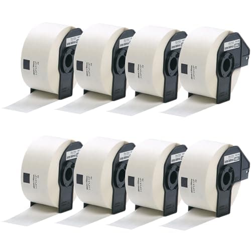 Image of Inkjello 8 Compatible DK-11208 Labels 38mm x 90mm Black on White – Replacement for Brother QL Label Printers QL-700 QL-800 QL-1100 QL-820NWB QL-570 QL-1050 QL-1050N QL-1060N QL-1060N QL-580N (8-Pack)