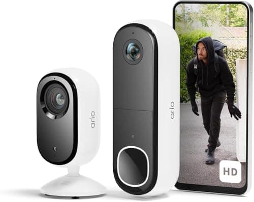 Image of Arlo Wireless HD Video Doorbell & 2K Indoor Security Camera – Smart Home Protection for Family & Pets, Night Vision, Motion Detection, Two-Way Audio, Compatible with Alexa