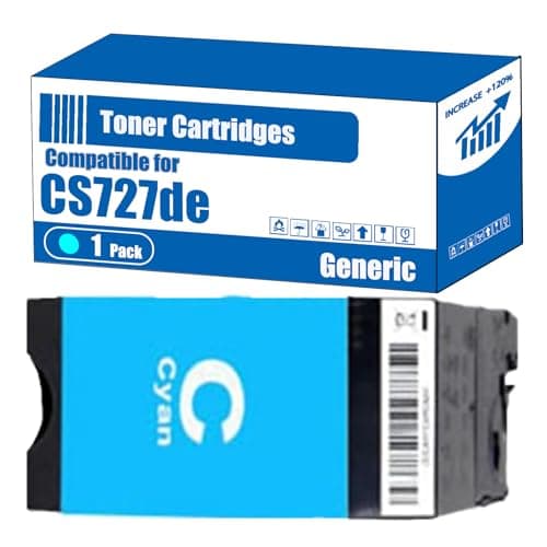 Image of Compatible for Lexmark CS727de Toner Cartridges CS727de CS728de CX727de Printers, High Yield 13000 Pages, Accurate Imaging Rich Colors (1 Pack Cyan)