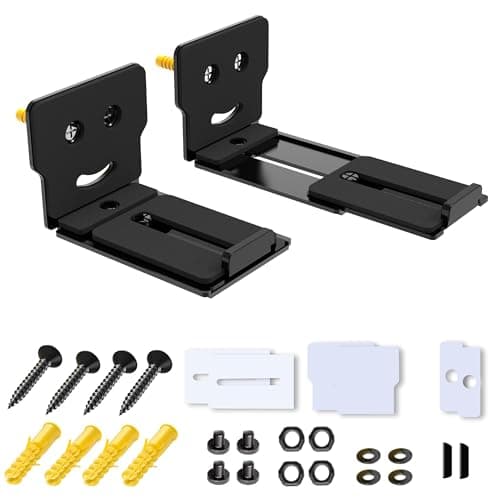 Image of Alyphyly Adjustable Soundbar Mount, Universal Sound Bar Wall Brackets Works with Most Sound bar Mounts, Length Adjustable 3.4''-5.2'', Removable and Lockable Mounting Bracket