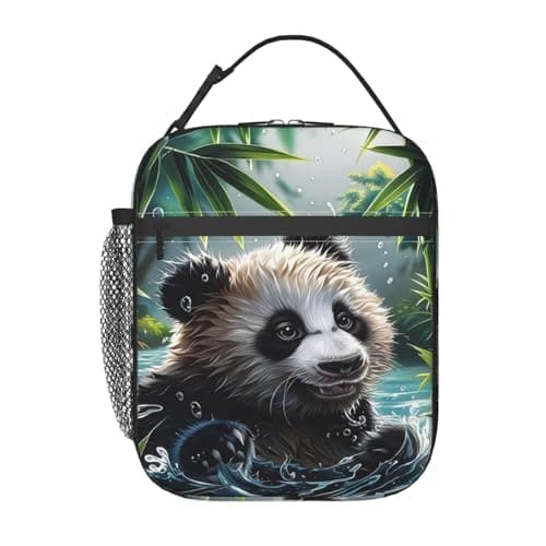 Image of Lunch Bag Panda Bamboo Water Forests (1) Cooler Tote Durable Lunch Box Reusable Organizer for Women & Men Picnic & Travel Beach