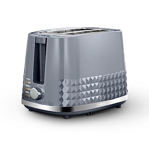 Image of Tower T20082GRY Solitaire 2 Slice Toaster, Browning Control, 850W, Grey with Chrome Accents