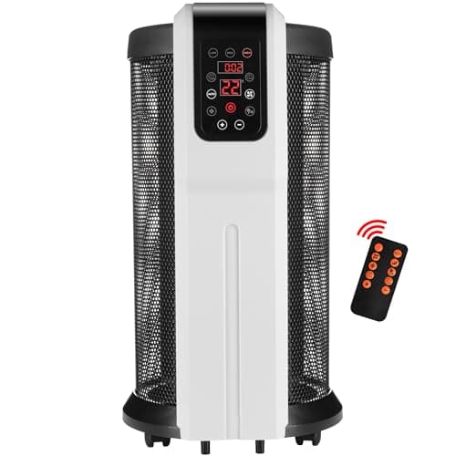 Image of Nyxi 360° Heat Distribution Electric Heater with Remote, Mica Oil Free – 2200W Free Standing, 3 Heat Settings, Adjustable Thermostat, Overheat Protection, Portable & Lightweight for Home & Office