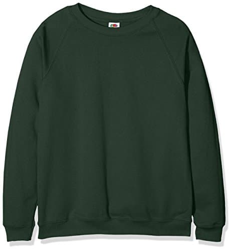 Image of Fruit of the Loom Unisex Kids Raglan Classic Sweater Pack of 2, Bottle Green, 3-4 Years (Manufacturer Size:22)