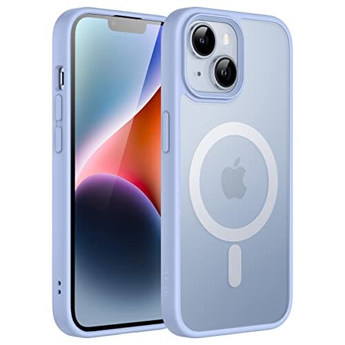 Image of JETech Magnetic Case for iPhone 14 Plus 6.7-Inch Compatible with MagSafe, Translucent Matte Back Slim Shockproof Phone Cover (Sky Blue)