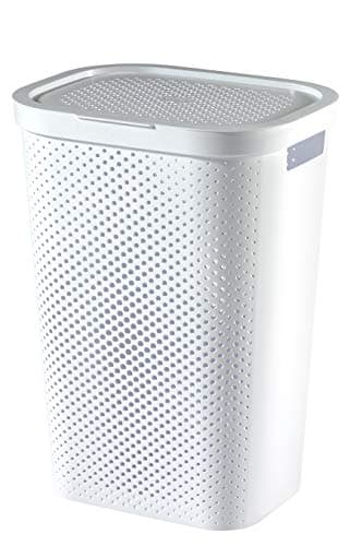Image of Curver "Infinity Laundry Box With Dot Pattern, White, 35 x 25 x 10 cm