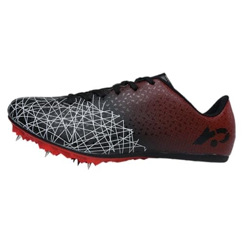 Image of Track and Field Spikes,Racing Jump Sprinting Running Shoes,Breathable Racing Jumping Shoes,Wear Resistant and Durability,Suitable for Competition,Sprinting Training Black Red