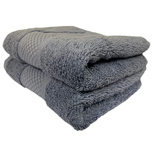 Image of Sue Rossi Guest Towels 30 x 50cm Set Of 2, Organic Turkish Combed Cotton, 600gsm Thick, Soft & Absorbent Bathroom Or Kitchen Small Hand Towel, Face Cloth (Pacific Blue, 2)