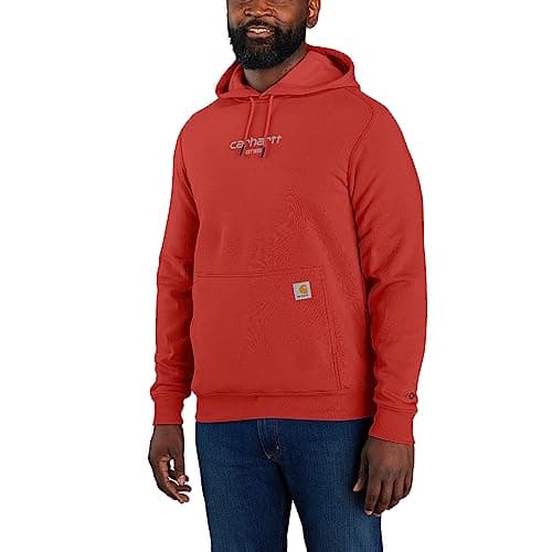 Image of Carhartt Carhartt Force Relaxed Fit Lightweight Logo Graphic Sweatshirt, Men, Red, L