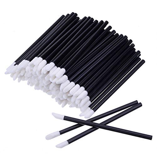 Image of ZHIYE Lip Brushes, 200Pcs Black Lip Brushes Make Up Brush Lipstick Lip Gloss Wands Applicator Tool Makeup Beauty Tool Kits