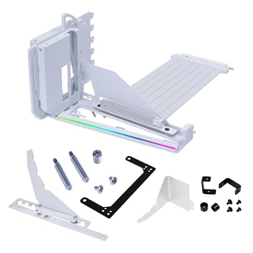 Image of Lian Li ATX PC Case 4 Slots Vertical GPU Kit (VG4v4) - Premium Gen 5 Riser Cable PCI-E 5.0 x16-200mm, PCIe 3.0/4.0 Compatible, Adjustable Position - Fits Most PC Cases (VG4v4 White)
