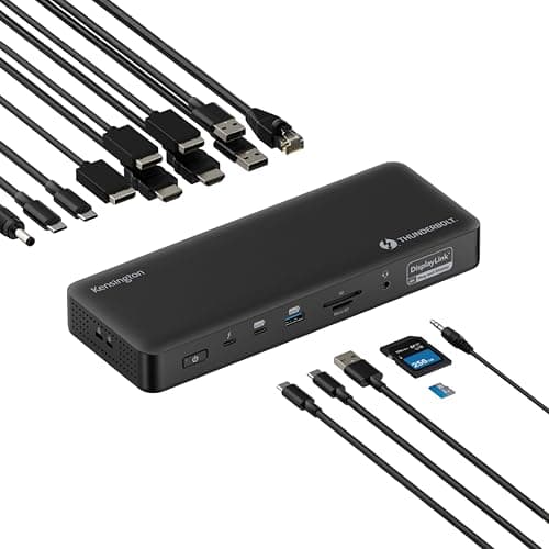 Image of Kensington SD5920T EQ Thunderbolt 4 Quad 4K Hybrid Dock with DisplayLink Technology, SD & Micro SD Card Readers, 100W Power Charging, Ethernet & USB-A & USB-C 3.2 Ports (K35234EU)