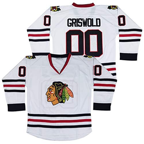 Image of EATAN #00 Clark Griswold X-Mas Christmas Vacation Movie Men's Hockey Jersey White Stitched Camping(Sans Batterie) Chaude (UK, Alpha, L, Regular, Tall, White)
