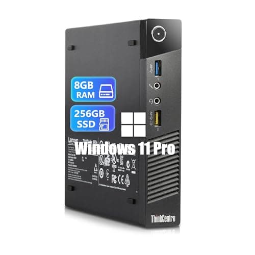 Image of Lenovo ThinkCentre M93 Tiny Desktop PC, Intel Core i5-4570, 8 GB RAM, 256 GB SSD, WiFi, Bluetooth, US QWERTY Keyboard, Windows 11 Pro (Renewed)