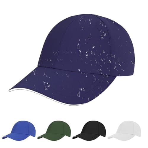 Image of AUYAO Unisex Waterproof Baseball Cap 6-Panel Dad Cap Classic Plain Baseball Hat Lightweight Sport Cap Foldable Peak Cap Hat Sun Rain Protection Cap Sun Visor Hat for Running Hiking Fishing(Navy Blue)