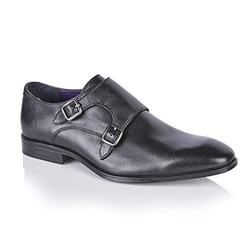Image of Silver Street London Men's Bourne Monk Formal/Office Leather Shoe (9 UK, Black)