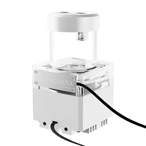 Image of Dracaena.io 650L/H PC Water Pump Reservoir Combo 65ml – White, G1/4" Thread, RGB LED, 12W, 3.5m Head, Custom Loop Watercooling, Compatible with Alphacool, Barrow, EKWB